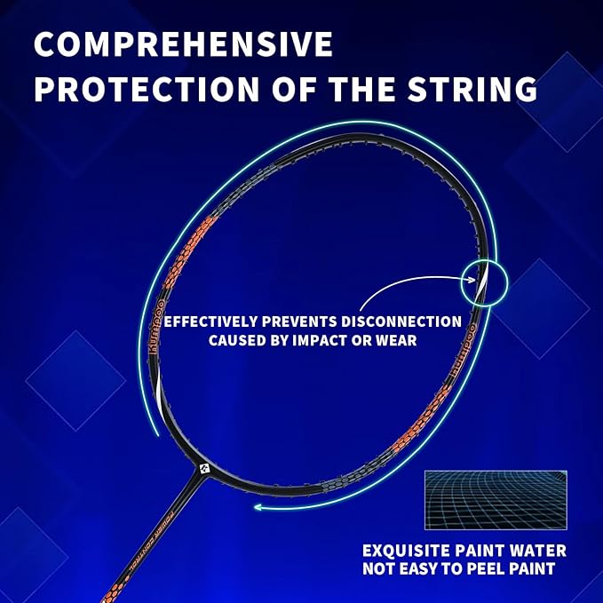 Badminton Racket Carbon Fiber, Badminton Racquet Set with Cover, Badminton Professional Racket Durable for Beginners Outdoor Games Gym