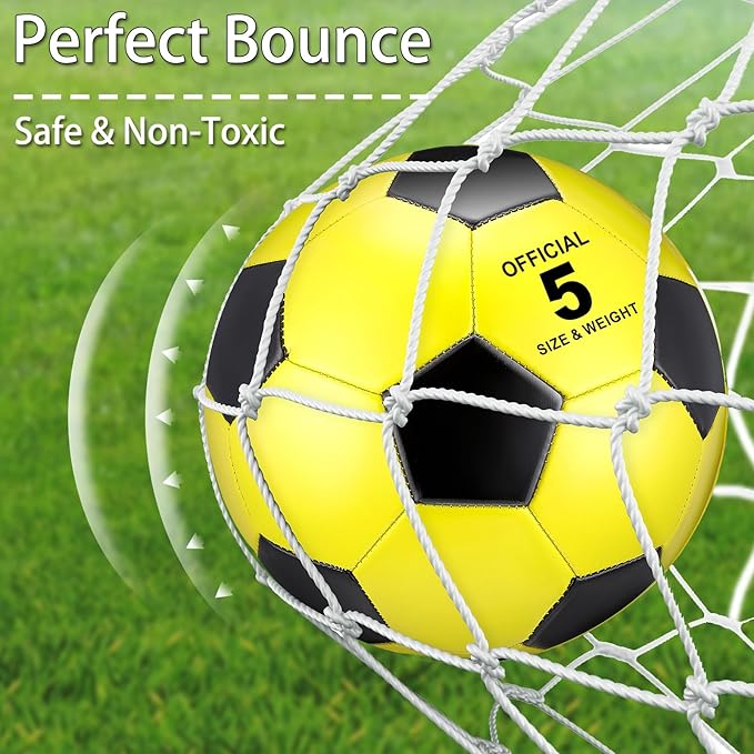 Libima 13 Pcs Soccer Ball Bulk 10 Pcs Official Soccer Ball with 2 Pump and Carry Bag Indoor Outdoor Training Game Sport Gift for Youth Adult Back to School