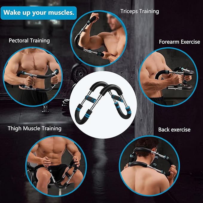 Twister Arm Trainer- Adjustable Resistance (60-110 lbs), Portable Upper Body Workout Equipment for Chest, Back, Shoulder, Home Gym Strength Training with Detachable Cuffs for Men & Women