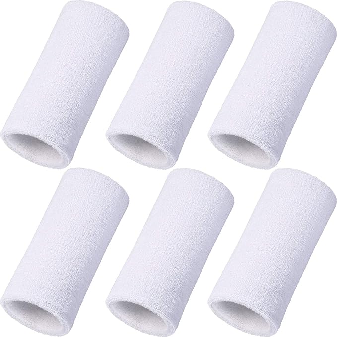 WILLBOND 6 Inch Wrist Sweat Bands for Men Women Tennis Elastic Athletic Long Sweatband Wrist Absorbent for Basketball Tennis Running Outdoor Activity