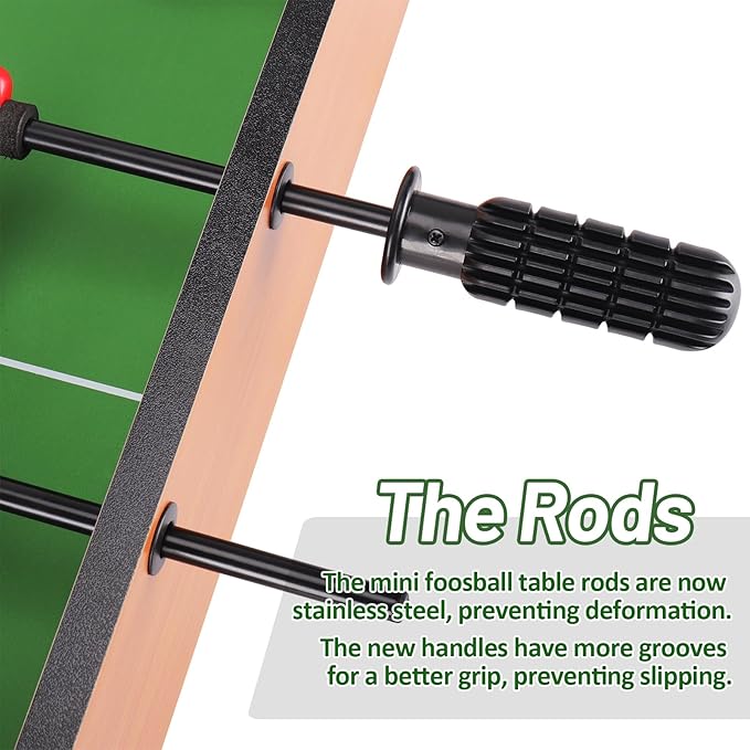 WIN.MAX Mini Foosball Table (Upgrade) 20-Inch Foosball Table Adult Size Top Football/Soccer Game Table for Kids Easy to Store