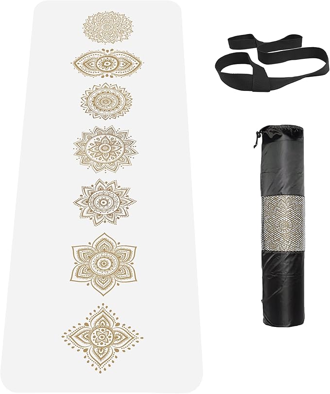 Non Slip Yoga Mat TPE Workout Mat for Men Women, Thick Workout Mat with Carrying Strap, Fitness Mats for Exercise, Yoga, Fitness, Pilates, Floor Workouts (72" x 24" x 6mm)