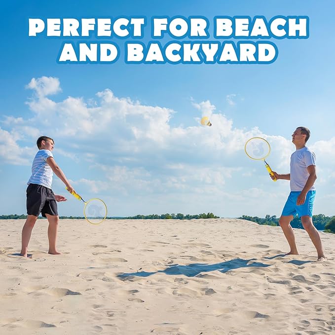 JOY SPOT! Kids Badminton Rackets Set with Soft Grip, Oversize & Lightweight Shuttlecocks Racquet with Carry Bag for Children Youth, 2 Player Sport Game for Indoor Outdoor Backyard