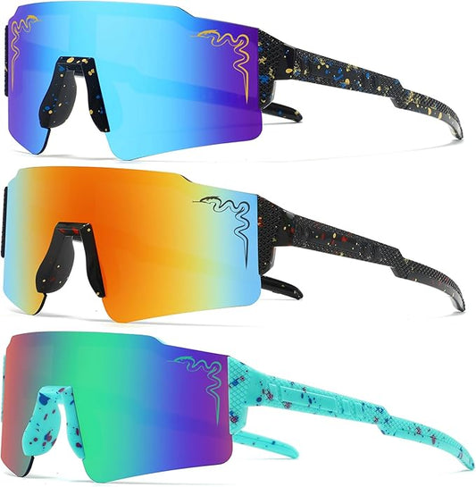 1/2/3 pcs Youth Baseball Glasses Boys Girls UV400 Kids Teen Sunglasses Child Young Men Women Football Eyewear