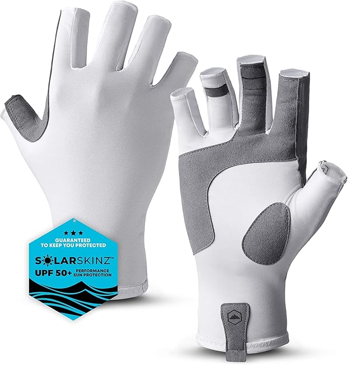 Tough Outdoors UV Fishing Gloves - Fingerless, Kayaking & Sailing - UPF 50+ Sun Protection