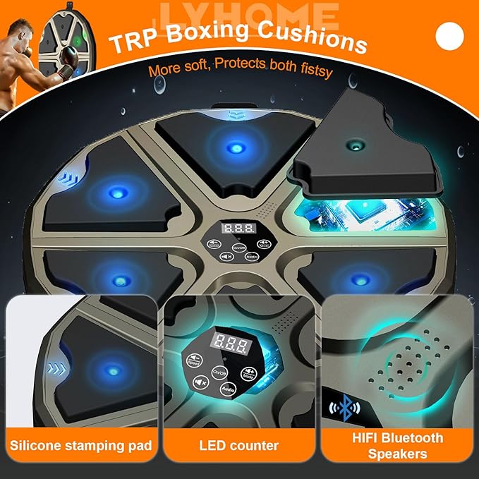 LYHOME Music Boxing Machine,Wall Mounted Music Punching Machine Workout for Adults and Kids,Suitable for Gyms and Homes