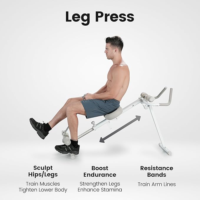WONDER CORE Pro Max, Ab Machine for Stomach Workout, Ab Workout Equipment for Home Gym Trainer, 4-in-1 Exercise Equipment - Rowing, Leg Press, Glider, Roman Chair