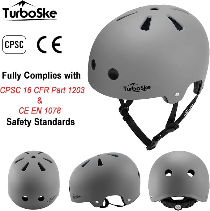 Skateboard Helmet, BMX Helmet, Multi-Sport Helmet, Bike Helmet for Kids, Youth, Men, Women
