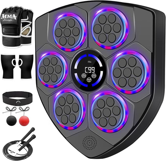Music Boxing Machine,Smart Boxing Machine for Adults with Boxing Gloves,9 Modes & 9 Speeds Wall Mounted Music Punching Machine for Home Gym Office Workout