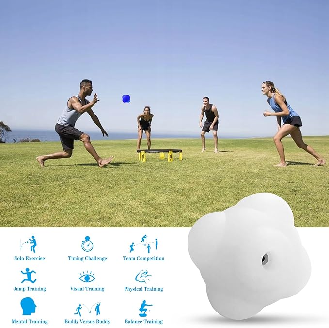 Smart Reaction Ball, Reflex Ball Hit Different Angles Change Light Color Intelligent Agility Training Light Ball for Hand Eye Coordination Training, Rechargeable, High Elasticity Silicone (3)