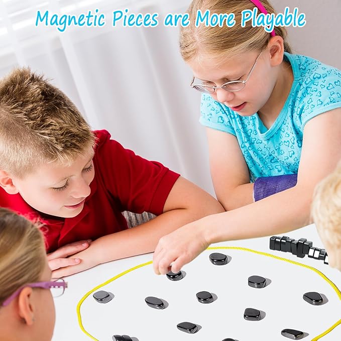 Magnetic Chess Game Set for Kids and Adults, 2024 New Fun Table Top Multiplayer Magnetic Chess Game with Stones, Tabletop Board Games Strategy Game Family Party Games