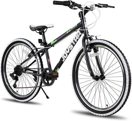 JOYSTAR Lubbock 20 24 Inch Kids Bike for Boys & Girls Ages 7-12 Years Hardtail Mountain Bike for Kids with 1-Speed/7-Speed Drivetrain, White Wall Knobby Tires, Kids' Bicycle