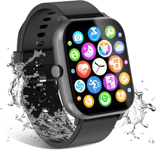 Smart Watch for Men Women Compatible with iOS Android Phone, 1.83" Full Touchscreen IP68 Waterproof Smartwatch,Fitness Tracker with Make/Recive Call 123+ Sport Modes Heart Rate/Sleep Monitor