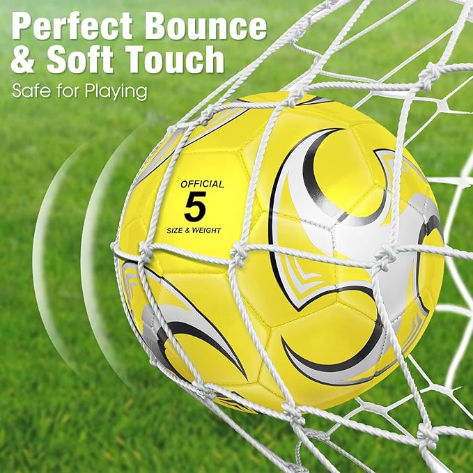 Supervitae 12 Pack Soccer Balls for Teen Adult Bulk Deflated Soccer Balls with Pump Outdoor Indoor Training Practice for School Sports Game Birthday Gift Party Back to School