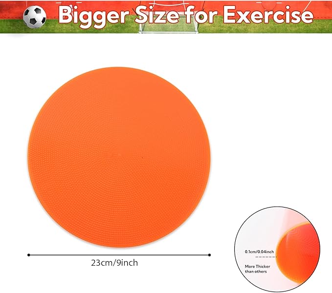 9 Inch Poly Vinyl Spot Markers, Non Slip Rubber Agility Markers Flat Field Cones Floor Dots,for Exercise Drills, Sports, Games, Speed Agility Training -30 Pcs