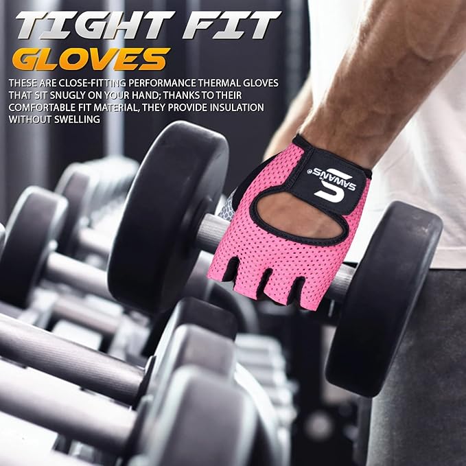 Workout Gloves for Men and Women Weight Lifting Gloves Gym Fitness Exercise Cycling Pull ups Microfiber Lightweight Breathable Non-Slip Silicone Padded Palm Grip Protection