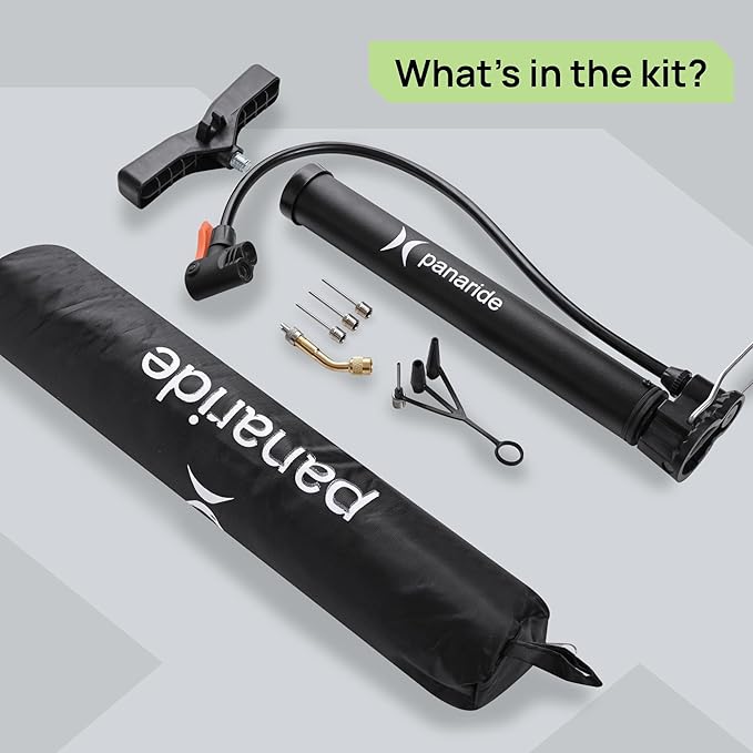 Bike Pump Floor, Advanced Bike Tire Inflator, Bicycle Hand Air Pump with Dual Presta and Schrader Valves, Handheld Pump, Suitable for Road and Mountain Bikes, Baby Stroller, Balls
