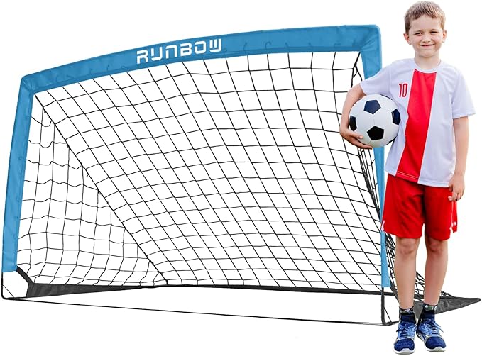 RUNBOW 5x3 ft Portable Kids Soccer Goal for Backyard Practice Soccer Net with Carry Bag