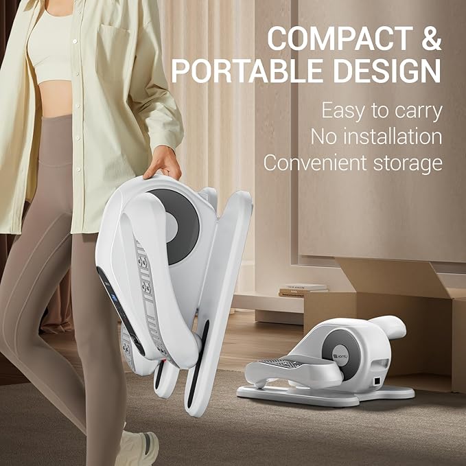 Under Desk Elliptical Machine, Ellipse Leg Exerciser for Seniors, Quiet & Portable Electric Seated Eclipse Exercise Training Machine with Remote, 12 Speeds & Mute Function, Manual & Auto Mode