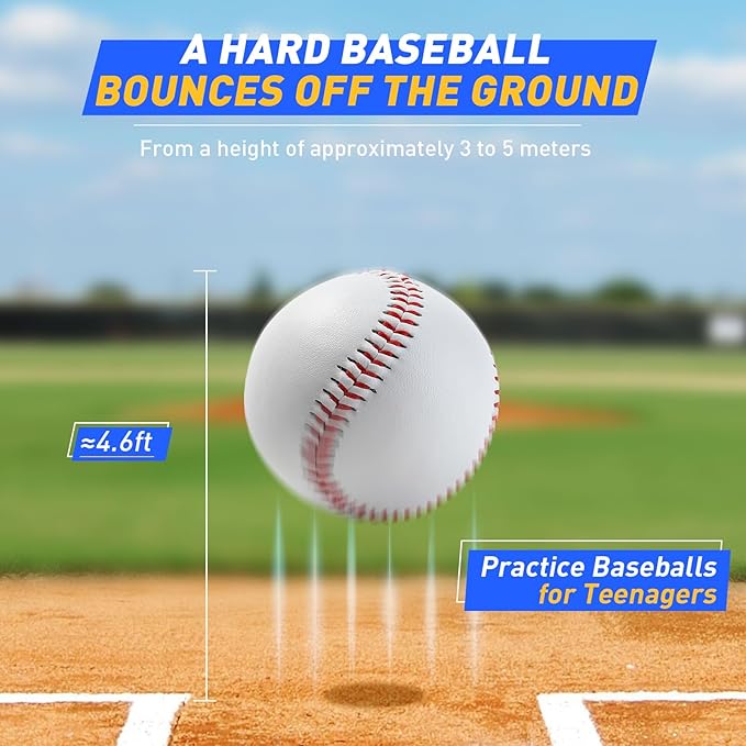 Gracfulcub Baseball Ball, Official Game Baseballs for Youth and Adult Baseball Players Training, Official Size and Weight Suitable for Batting Fielding Hitting Pitching Practice