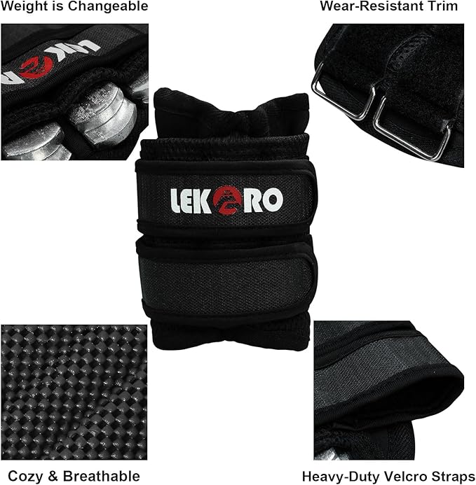 Adjustable Wrist Ankle Weights, Removable Arm & Leg Weight for Men & Women, Fitness, Strength Training, Running, Walking, Jogging, 1 Pair 2 Pack