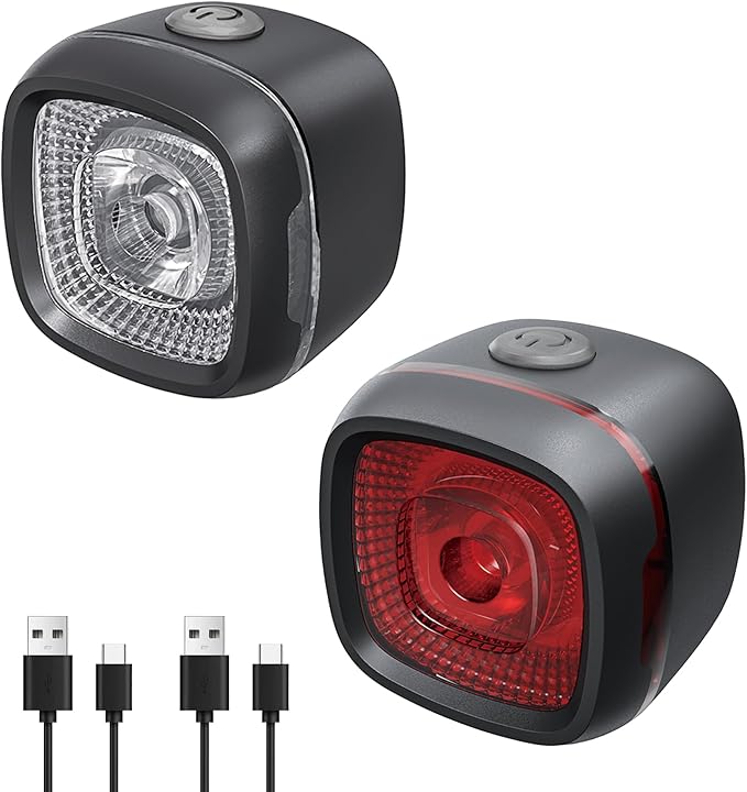 Mini Bike LightNew 5+5 Mode IPX6 Waterproof, Type-C Rechargeable, Suitable for Night Riding, with high Brightness Front and Rear,Headlight Taillight for Men Women Kids Road Mountain