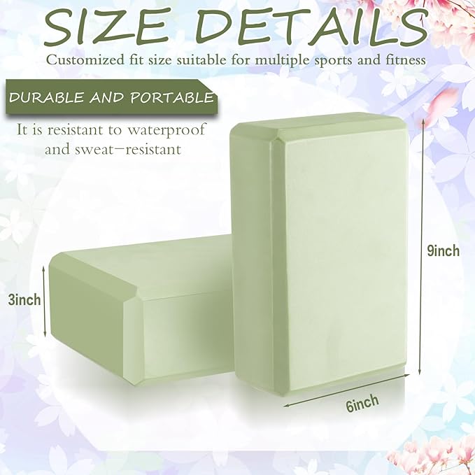 Outus 20 Pcs Yoga Blocks Bulk 9 x 6 x 3 Inch High Density Bricks to Improve Strength Flexibility Balance Soft Non Slip Gymnastic Blocks for Yoga Sports