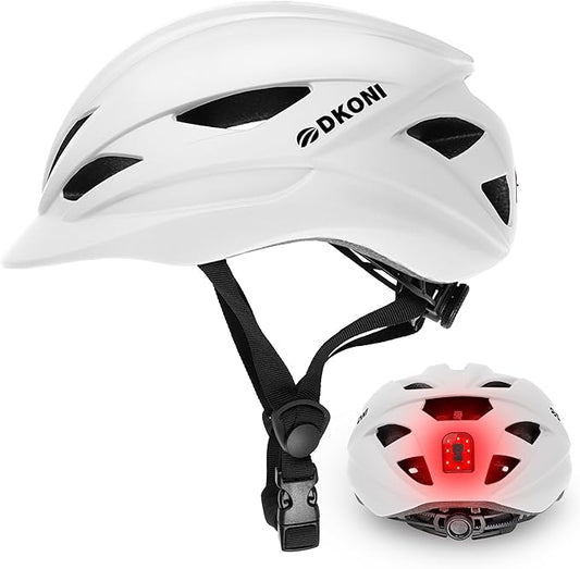 Bike Helmet Adult Urban:Bicycle Helmet for Men Women with USB Charge Detachable Taillight Helmets for Commuter Cycling Scooters