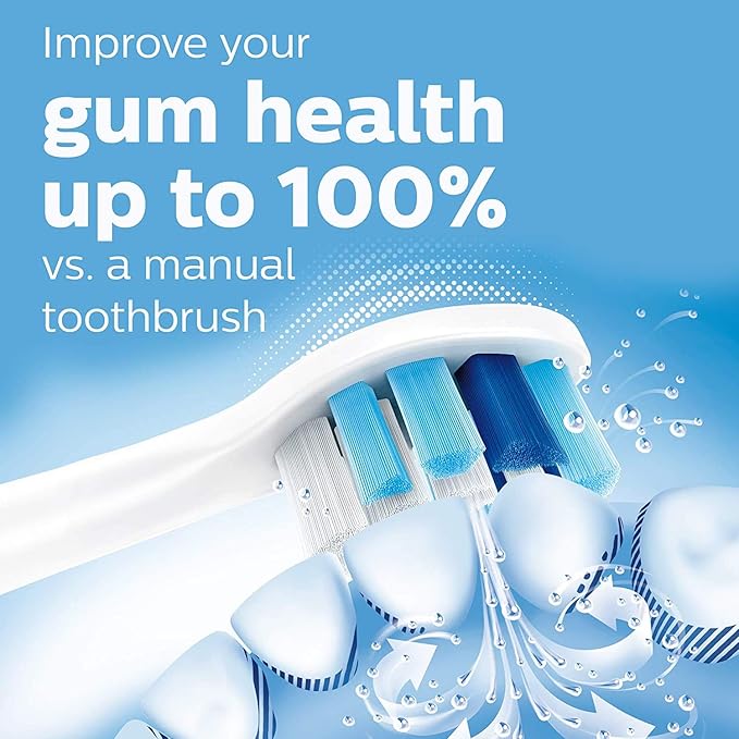 Philips Sonicare ProtectiveClean 5100 Rechargeable Electric Toothbrush, with Pressure Sensor, 3 Cleaning Modes, SmarTimer and QuadPacer, 14-Day Battery Life, Travel Case, White, Model HX6857/11