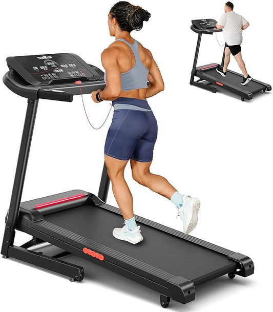THERUN Home Treadmill with Incline Adjust, 3.0 HP Treadmill, Heart Rate Monitoring, Wider Running Belt