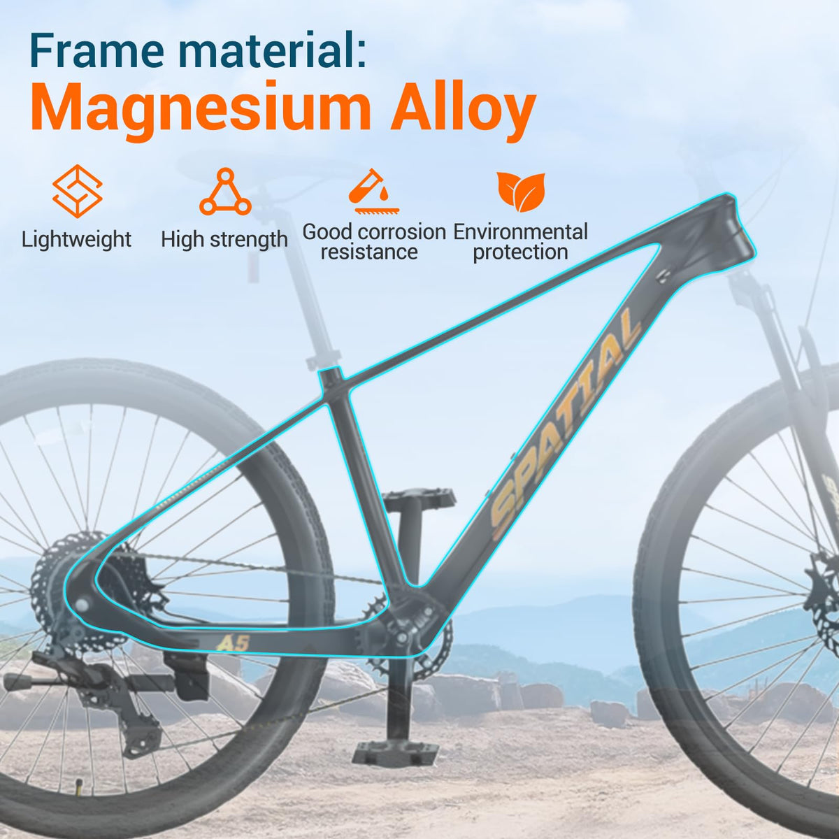 SPATIAL Mountain Bike, 24/26/27.5/29 Inch Outdoor Cycling Bike, 21/8 Speed Lightweight Aluminum Frame | Dual Disc Brakes, Adjustable Ergonomic Seat for Men Women Adult Teens (Balck, 27.5'')