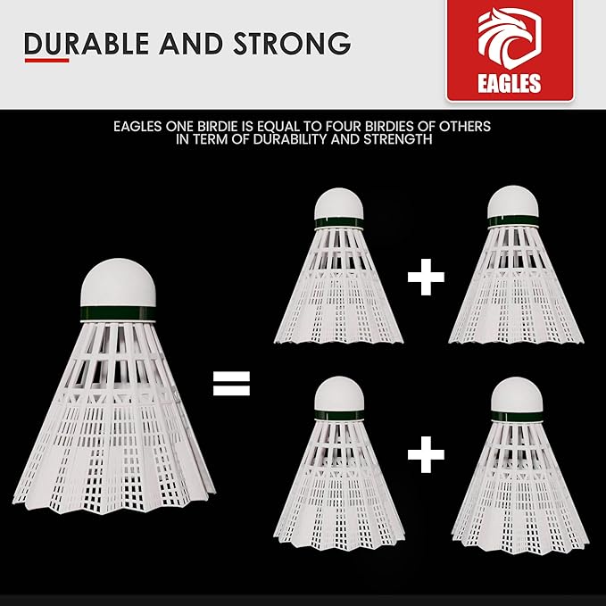 Badminton Birdies - Nylon Bedminton Shuttlecocks for Softball/Baseball Batting Training - Highly Stable & Durable Shuttle Balls for Indoor and Outdoor Matches