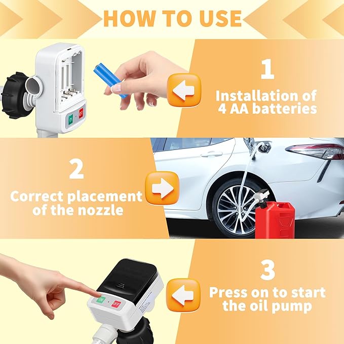 Portable Electric Fuel Tank Siphon Hose Transfer Pump with Nozzle Battery Powered Operated, Gas Cans for Gasoline, Diesel, Kerosene, Water and Liquid (3.2 Gallons Per Min,12LPM) (Black)