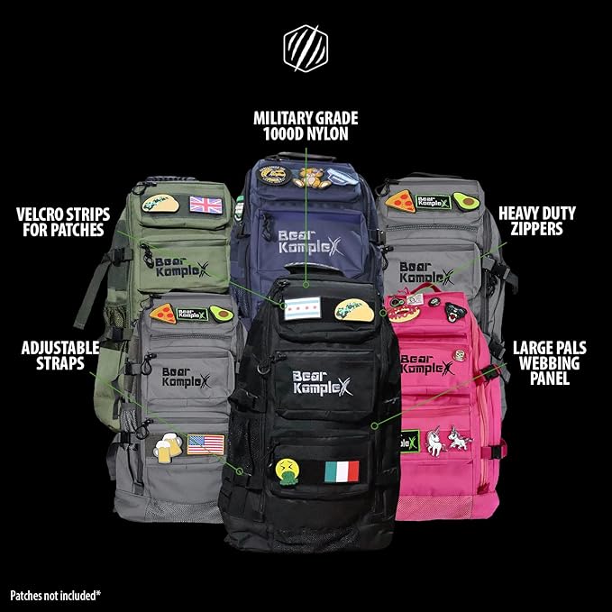 Bear KompleX Military Grade Tactical Backpack,1000 Denier Nylon, Water Repellent Coating, Multiple Storage Pockets, 50 L