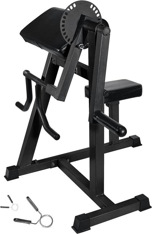 Valor Fitness Adjustable Preacher Curl Bench – Plate Loaded Arm Curl Station for Biceps and Triceps Workouts – Home Gym Strength Training Equipment with 150 lb Capacity