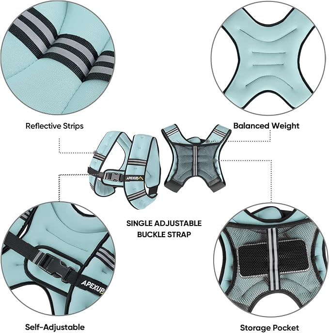 APEXUP Weighted Vest Men Women, Weight Vest for Women Workout Equipment for Strength Training Running