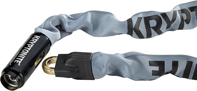 Kryptonite Keeper 785 Bike Chain Lock, 2.8 Feet Long Heavy Duty Anti-Theft Bicycle Chain Lock with Keys for Bike, Motorcycle, Scooter, Bicycle, Door, Gate, Fence,Gray