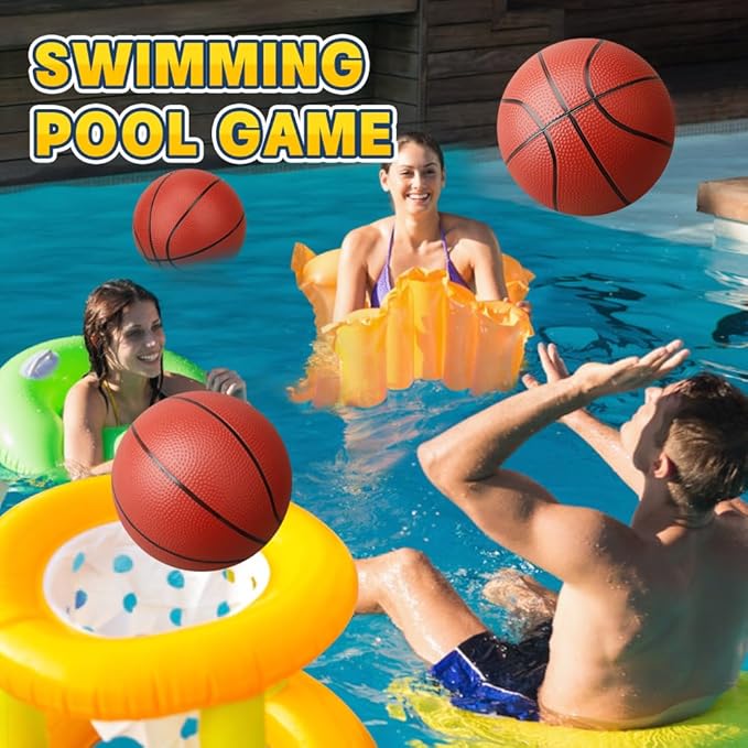 9" Mini Basketball for Indoor Mini Basketball Hoop, 5 Pack Replacement Basketballs Soft Ball for Inflatable Pool, Pool Beach Sandbox Outdoor Sports Gift Bulk for Toddler Kids Adults (with Pump)