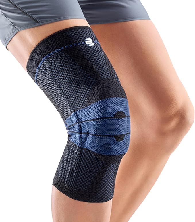 Bauerfeind GenuTrain Knee Support Brace (New Version) - Targeted Support for Pain Relief & Stabilization for Weak, Swollen & Injured Knees & Arthritis - Size 4C, Comfort - Color Black