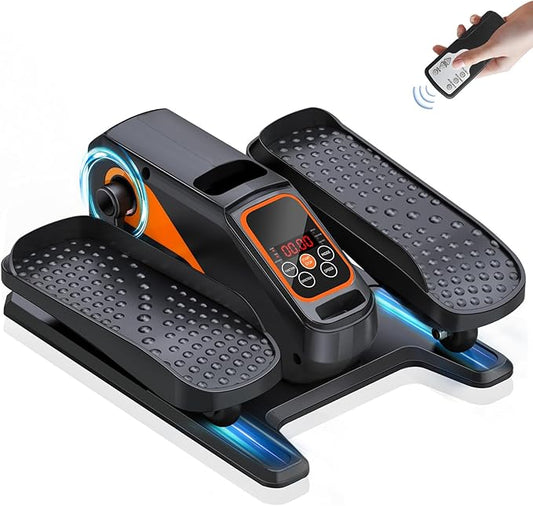 Under Desk Elliptical Machine, Electric Ellipse Leg Exerciser While Sitting for Seniors Adults, Quiet & Portable Electric Seated Pedal Exerciser with Remote Control, 15 Adjustable Speeds, 5 Auto Modes