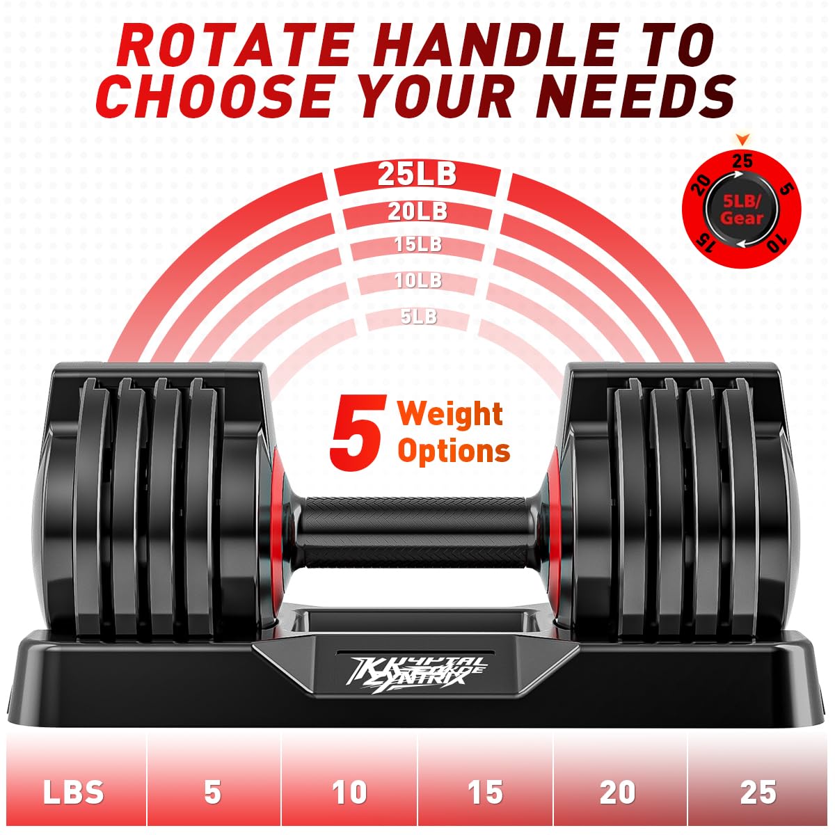Adjustable Dumbbell Set of 2, 50lbs Free Weights Dumbbell Set