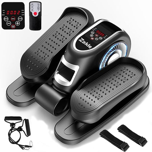 Zakle Under Desk Elliptical Machine, Electric Elliptical Training Machine w/Remote Control, 12 Speed Levels, Quiet Seated Pedal Exerciser for Home Office