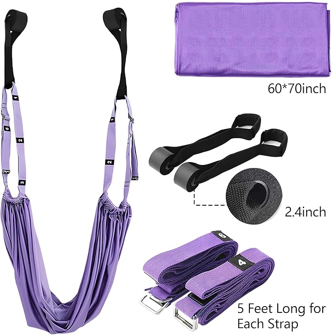 Leg Stretcher Strap, Stretching Equipment with Door Anchor Flexibility Trainer Backbend Assist for Dance Aerial Yoga Ballet Leg Stretching Exercise