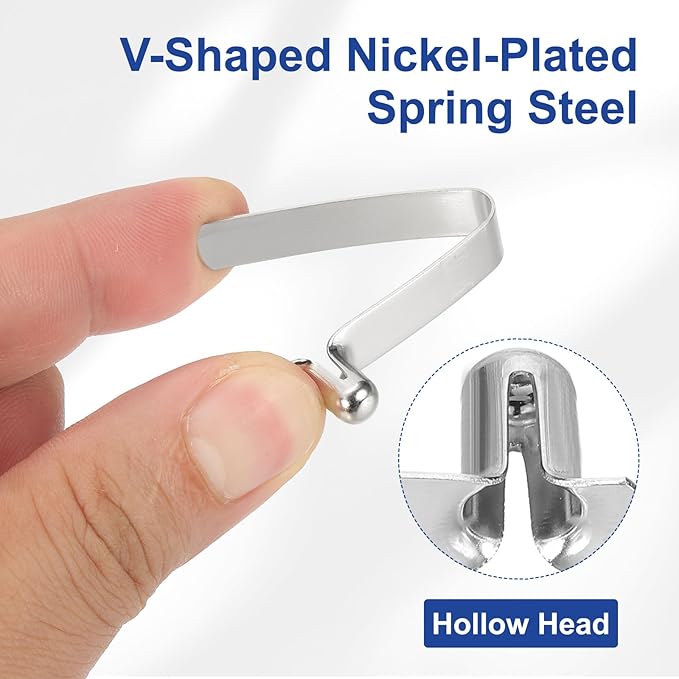 HARFINGTON Single Button Kayak Paddle Snap Spring Clip Spring Steel V-Shaped Hollow Lift Telescopic Locking Tube Pole Clips for Tent Camping