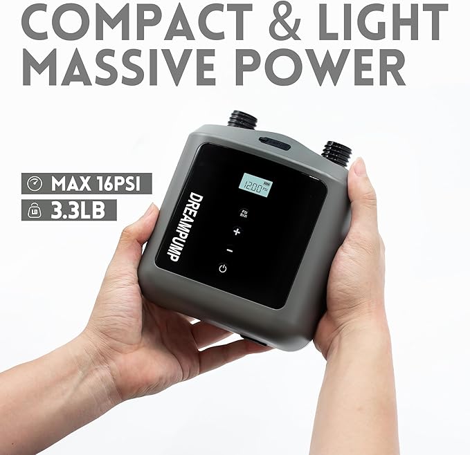 Portable Paddle Board Pump, Electric SUP Air Pump, High Pressure Inflator Rechargeable Battery-Powered for Inflatable Standup Paddleboard Kayak