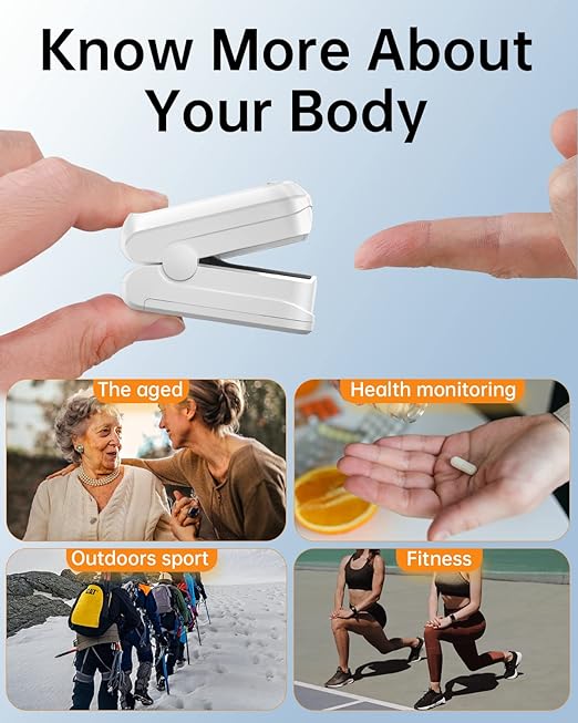 Pulse Oximeter Fingertip - HOLFENRY Oxygen Monitor Fingertip Mini SpO2 Pulse Oximeter Oxygen Saturation Monitor for SpO2/Heart Rate/PI Pulse Ox