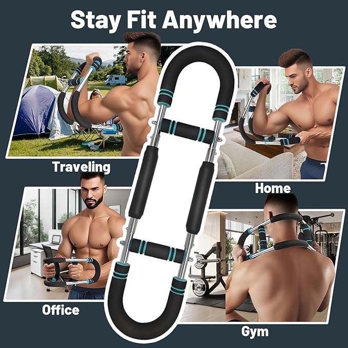 Twister Arm & Chest Trainer - Adjustable 3 Resistance Levels (0-132lbs), Detachable Strength Training Equipment for Home Gym, Men & Women