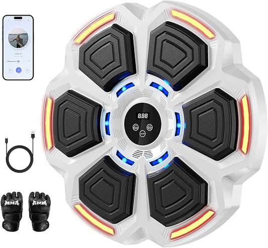 Music Boxing Machine for Adults,Smart Boxing Training Machine,Wall Target Punching Workout for Kids,Reflex Training Suitable for Home,Office,Gym,Fun Fitness Equipment