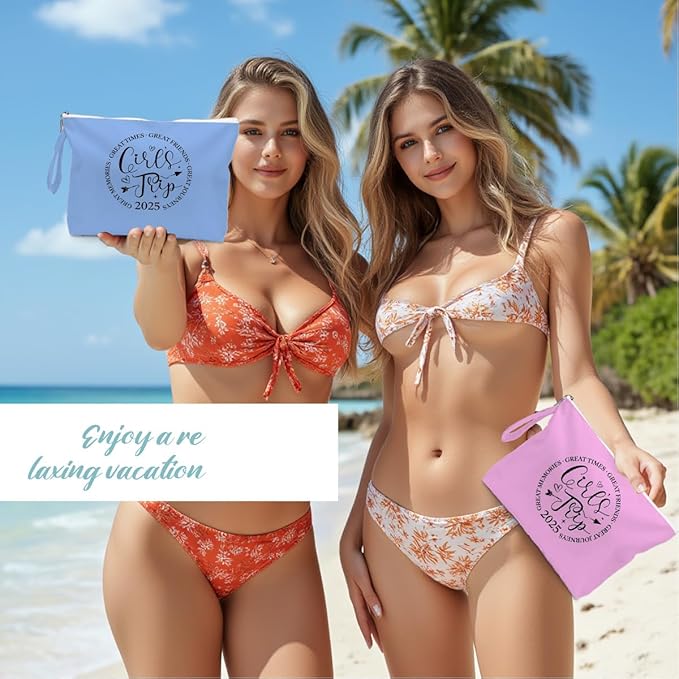 Fokongna 2PCS Girls Trip Gifts Wet Bag Wet Dry Bag Beach Bag Favors for Swimsuit Toiletry Bag Travel Essentials For Women, Beach Travel Gym Wet Dry Bag for Swimsuit Dirty Diaper Bag