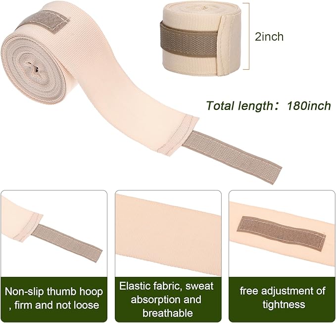 Junkin 6 Pairs Boxing Hand Wraps for Boxing Wraps Wrist Pugilism Handwraps for Men Women Kickboxing Muay Thai MMA